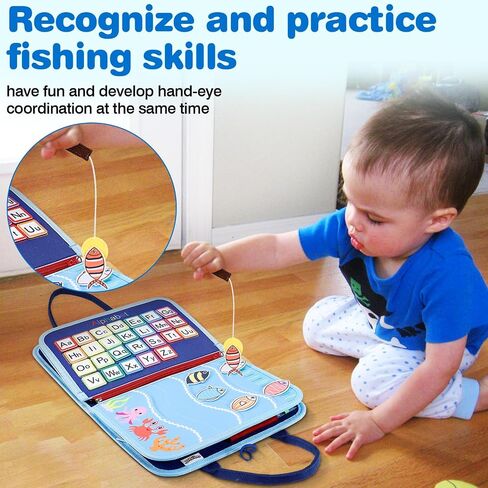 JHkim Busy Board Montessori Toys for 1 2 3 4 سنوات من العمر بنين بنات هدايا، لعبة حسية للأطفال الصغار 1-3، أنشطة تعليمية لعبة السفر لسيارة الطائرة، كتاب مشغول لتعلم المهارات الحركية الدقيقة، أزرق in Saudi Arabia