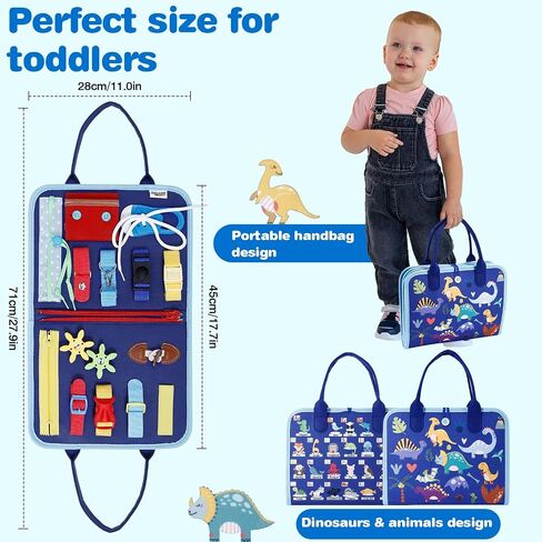 JHkim Busy Board Montessori Toys for 1 2 3 4 سنوات من العمر بنين بنات هدايا، لعبة حسية للأطفال الصغار 1-3، أنشطة تعليمية لعبة السفر لسيارة الطائرة، كتاب مشغول لتعلم المهارات الحركية الدقيقة، أزرق in Saudi Arabia