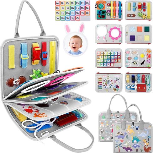 JHkim Busy Board Montessori Toys for 1 2 3 4 سنوات من العمر بنين بنات هدايا، لعبة حسية للأطفال الصغار 1-3، أنشطة تعليمية لعبة السفر لسيارة الطائرة، كتاب مشغول لتعلم المهارات الحركية الدقيقة، أزرق in Saudi Arabia