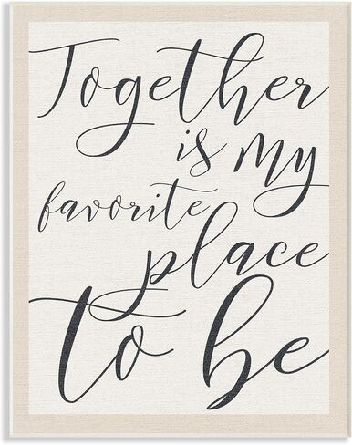 Stupell Industries Together-My Favorite Place to Be Black Framed Wall Art, 24 x 30, Design by Artist Daphne Polselli in Saudi Arabia