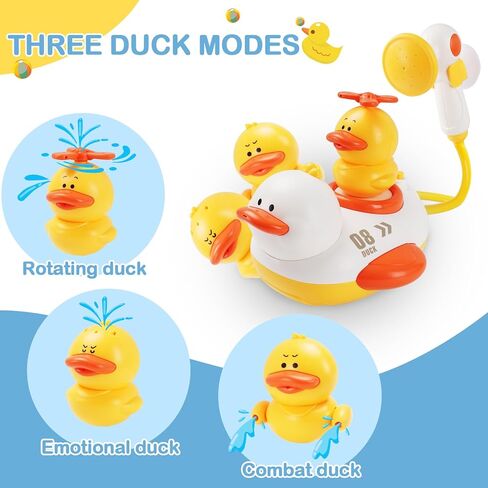 Hiitytin Baby Bath Shower Head Sprayer, Duck Toy Spraying Water for Toddlers 1-3, Duck Design Electric Water Spray Bathtub Toy, Babies Pool Gift for 18M+ Kid 1 2 3 4 Year Old Kid Boy Girl in Kuwait