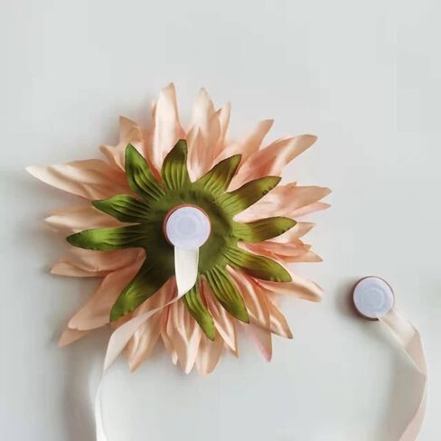 YYC زوج واحد من القماش عباد الشمس المغناطيسي رباط للستائر الزفاف مشبك ستائر حامل ديكور غرفة الفتاة (أزرق) in Kuwait