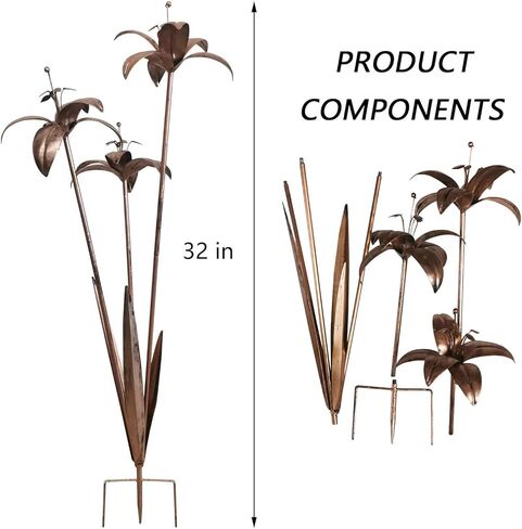 نباتات زنبق صناعية معدنية خفيفة متجولة، نباتات حديثة داخلية وخارجية، هدايا مكتب المنزل، ديكور الحديقة، ديكور الفناء in Kuwait