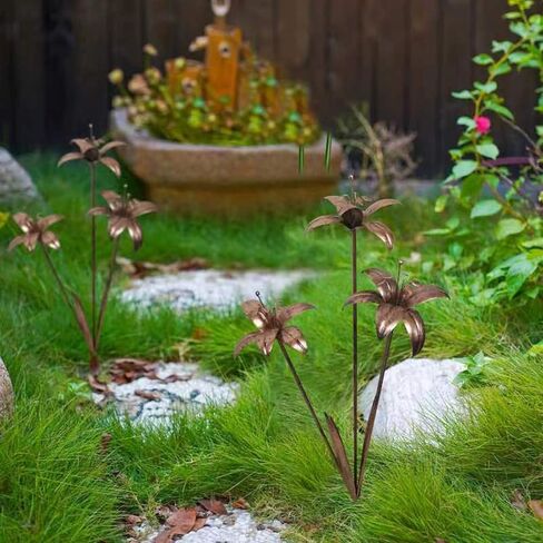 نباتات زنبق صناعية معدنية خفيفة متجولة، نباتات حديثة داخلية وخارجية، هدايا مكتب المنزل، ديكور الحديقة، ديكور الفناء in Kuwait