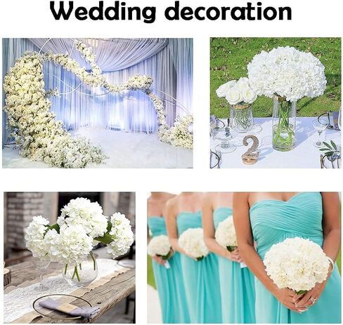 Artificial Fake Flowers Plants Silk Hydrangea 1 Flower Head Arrangements Wedding Bouquets Decorations Plastic Floral Table Centerpieces Home Kitchen Garden (Black Blue) in Kuwait