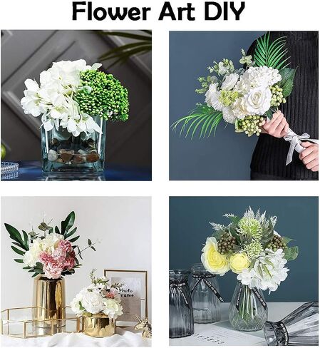 Artificial Fake Flowers Plants Silk Hydrangea 1 Flower Head Arrangements Wedding Bouquets Decorations Plastic Floral Table Centerpieces Home Kitchen Garden (Black Blue) in Kuwait