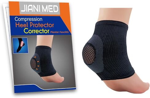 JianiMed Heel Protector - Plantar Fasciitis, Compression Support, Ankle Strains, Sprains, Protection, Daily Use, Taiwan Excellence XXL in Kuwait