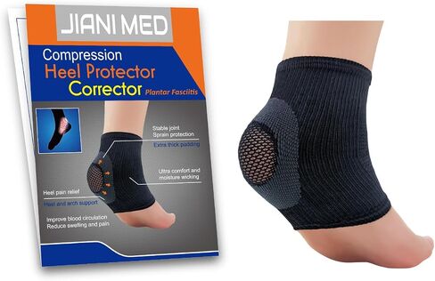 JianiMed Heel Protector - Plantar Fasciitis, Compression Support, Ankle Strains, Sprains, Protection, Daily Use, Taiwan Excellence XXL in Kuwait
