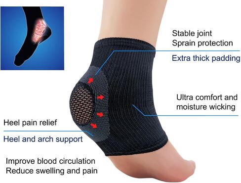 JianiMed Heel Protector - Plantar Fasciitis, Compression Support, Ankle Strains, Sprains, Protection, Daily Use, Taiwan Excellence XXL in Kuwait