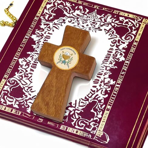 أمونيت تمسك يدها صلبان خشبية صغيرة مع حقيبة خيش جيب صغير يد صليب تحمل صليب العناية المسيحية هدية الكنيسة عيد الميلاد in Kuwait