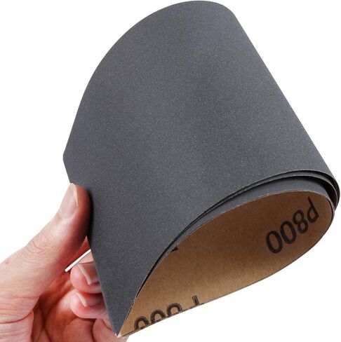 Harapu Abrasive Dry Wet Waterproof Sandpaper Sheets Assorted Grit of 400/600/ 800/1000/ 1200/1500 for Furniture, Hobbies and Home Improvement, 6 Sheets Total (9 x 3.7 Inch) in Kuwait