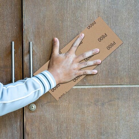 Harapu Abrasive Dry Wet Waterproof Sandpaper Sheets Assorted Grit of 400/600/ 800/1000/ 1200/1500 for Furniture, Hobbies and Home Improvement, 6 Sheets Total (9 x 3.7 Inch) in Kuwait