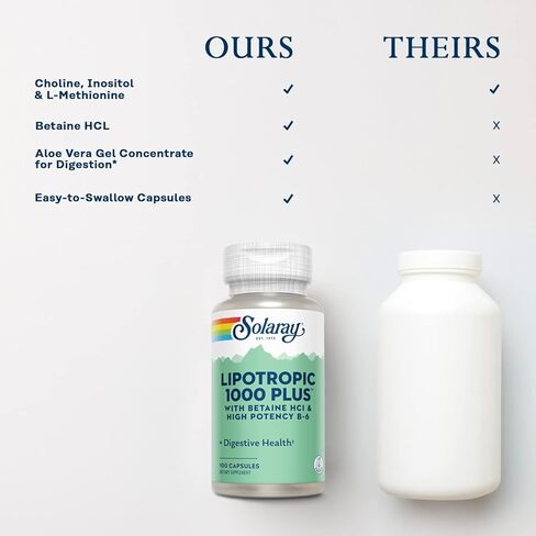 Solaray Lipotropic 1000 بالإضافة إلى كبسولات فيتامين 100 عدد in Kuwait