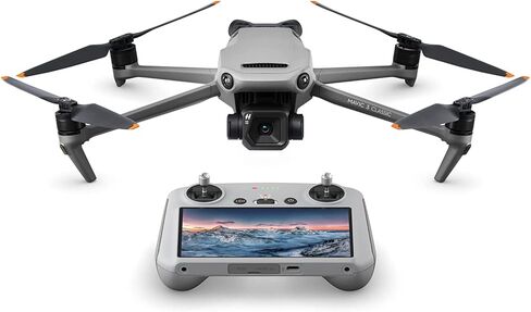 DJI Mavic 3 Classic - كاميرا بدون طيار مع كاميرا DJI-RC 4/3 CMOS Hasselblad، فيديو بدقة 5.1K HD، مع بطاقة Micro SD سعة 128 جيجابايت، وقارئ بطاقة USB 3.0، ووسادة هبوط، وحقيبة ظهر مقاومة للماء والمزيد in Kuwait