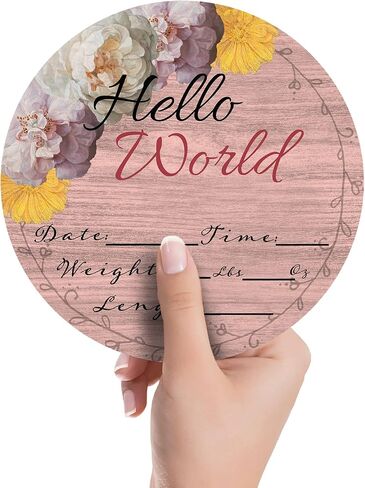 Hello World Newborn Baby Announcement Sign Shower Gift Baby Birth Stats Hospital Photo Props Gender Reveal Girl Boy Neutral Nursery Wall Decor Gifts Baby Book Keepsake (Dinosaurs) in Saudi Arabia
