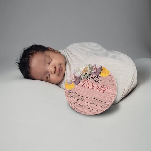 Hello World Newborn Baby Announcement Sign Shower Gift Baby Birth Stats Hospital Photo Props Gender Reveal Girl Boy Neutral Nursery Wall Decor Gifts Baby Book Keepsake (Dinosaurs) in Saudi Arabia