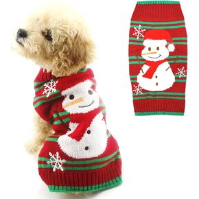Dog Snow Sweaters Snowman Sweaters Xmas Dog Holiday Sweaters New Year Christmas Sweater Pet Clothes for Small Dog and Cat(Snowman,S)
