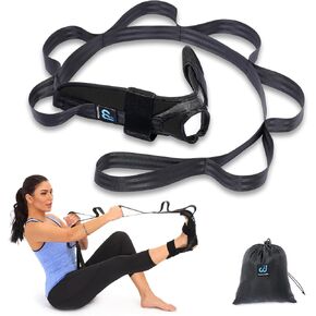 Foot and Calf Stretcher for Plantar Fasciitis, Achilles Tendonitis, Heel Spurs, Drop Foot. Yoga Stretching Strap for Leg, Thigh and Hamstring (Blue)