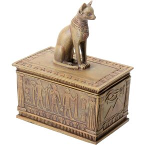 Summit Sandstone Colored Bastet Box with Egyptian Detailed Bottom Design in Kuwait