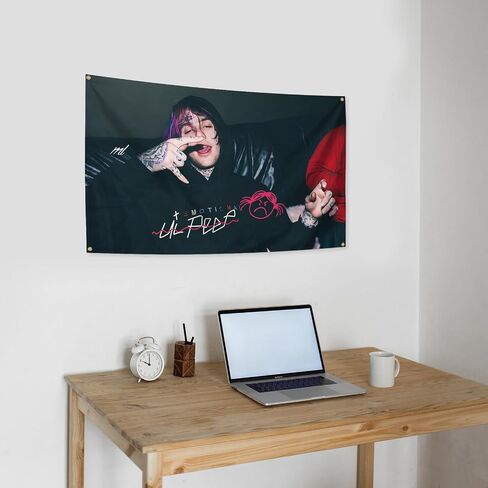GLoGi Rap Singer Music Poster Lil Singer Peep Tapestry 3X5 Feet Home Decoration Tapestry Bedroom, Living Room, University Dormitory Decoration Available for Indoor and Outdoor Use in Saudi Arabia