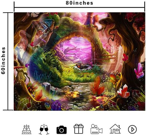 XSISTER مسحور غابة الفطر نبات نسيج حكاية خرافية Trippy Shrooms شجرة الغابة المناظر الطبيعية الجدار شنقا قصيرة أفخم 8060 بوصة غرفة المعيشة غرفة نوم عنبر الطباعة الرقمية ديكور المنزل in Kuwait