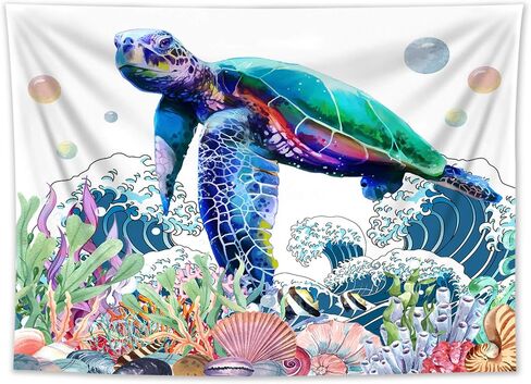 LB Underwater Life Ocean Tapestry Tropical Colorful Fish and Coral Plant Wall Tapestry for Bedroom Aesthetic Nature Wall Hanging Tapestry Wall Art for Living Room Home Decor, 51L x 59W Inches in Kuwait
