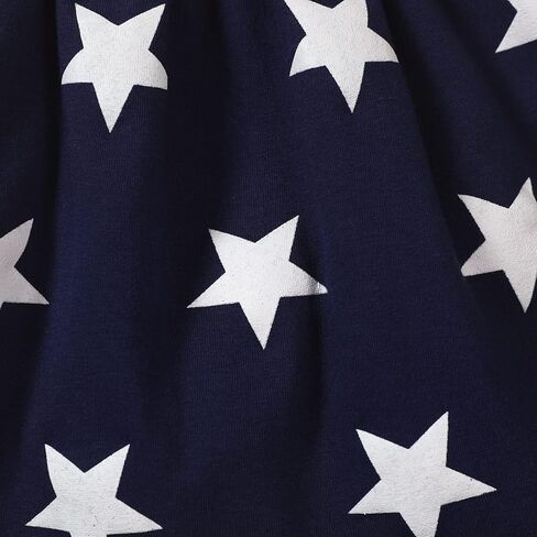 USKIDKK طفل رضيع الفتيات 4th من يوليو الزي الأشرطة Bowknot نجوم مخطط فستان الصيف الاستقلال فستان الشمس in Kuwait