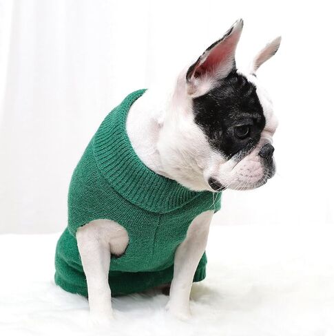 الكلب سترة الحيوانات الأليفة ملابس عيد الميلاد الكرتون الرنة الكلب محبوك سترة تنفس ودافئة تريكو الدافئة الحيوانات الأليفة للكلاب جرو هريرة القطط عطلة الأزياء (الأخضر - M) in Kuwait