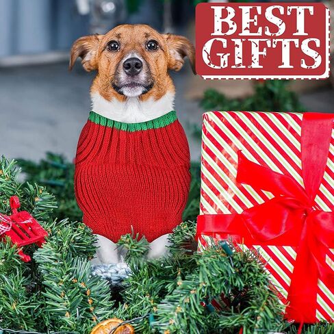 4 Pieces Christmas Dog Sweaters Dog Holiday Sweaters Puppy Snow Elk Reindeer Snowman Elf Sweaters Winter Knitwear Warm Clothes Funny Party Cosplay Dress for Small to Medium Dog Puppy Cats (Medium) in Saudi Arabia