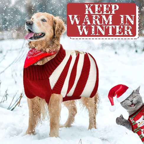 4 Pieces Christmas Dog Sweaters Dog Holiday Sweaters Puppy Snow Elk Reindeer Snowman Elf Sweaters Winter Knitwear Warm Clothes Funny Party Cosplay Dress for Small to Medium Dog Puppy Cats (Medium) in Saudi Arabia