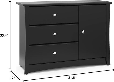 ستوركرافت كريسنت صندوق 3 أدراج، أبيض، لغرفة نوم الأطفال اسود in Kuwait