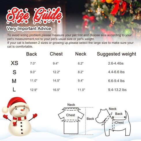 HYLYUN 2 Pieces Dog Christmas Clothes - Small Dog Christmas Shirt Puppy Pet Santa & Snowman Costume for Small Dogs and Cats XS in Kuwait