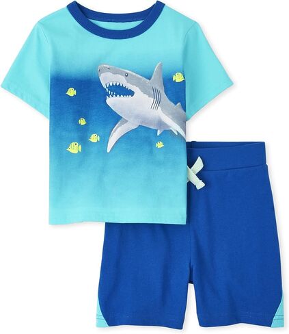 The Children's Place Baby-Boys The Children's Place Baby and Toddler Boys Short Sleeve Fashion Top and Shorts Set coordinatedoutfit in Kuwait