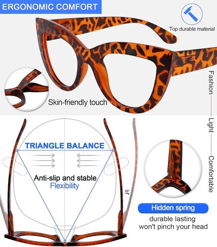 MARE AZZURO Retro Cat Eye Reading Glasses Women Large Frame Readers 1.0 1.25 1.5 1.75 2.0 2.25 2.5 2.75 3.0 3.5 4.0 5.0 6.0 in Saudi Arabia