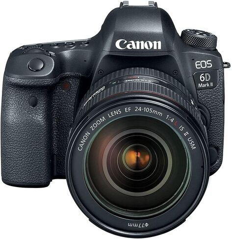 كاميرا Canon EOS 6D Mark II DSLR مع عدسة f/4L II مقاس 24-105 مم (1897C009) + عدسة Canon EF مقاس 50 مم + بطاقة ذاكرة سعة 64 جيجابايت + طقم مرشح الألوان + حافظة + برنامج Corel للصور + 2 بطارية LPE6 + المزيد (متجددة) in Saudi Arabia