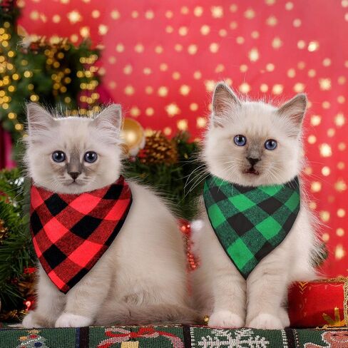 Weewooday 12 Pieces Christmas Dog Bandanas for Dogs Triangle Pet Kerchief Classic Plaid Triangle Bandana Bibs Snowflake for Small Medium Large Dogs Cats in Saudi Arabia