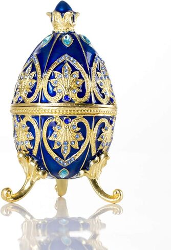 صندوق بيض فابرجيه مطلي يدويًا من SEVENBEES، صناديق مجوهرات مفصلية لديكور المنزل in Kuwait