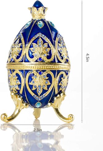 صندوق بيض فابرجيه مطلي يدويًا من SEVENBEES، صناديق مجوهرات مفصلية لديكور المنزل in Kuwait