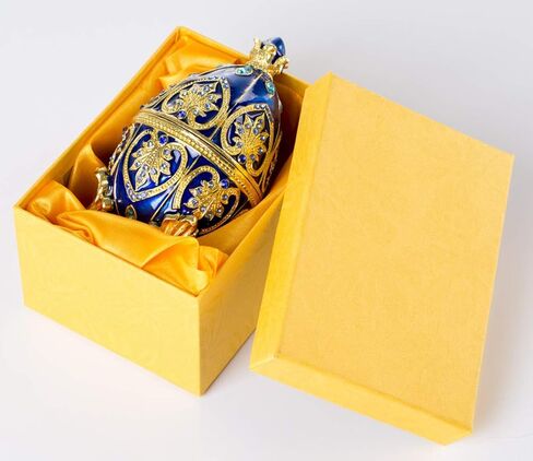صندوق بيض فابرجيه مطلي يدويًا من SEVENBEES، صناديق مجوهرات مفصلية لديكور المنزل in Kuwait