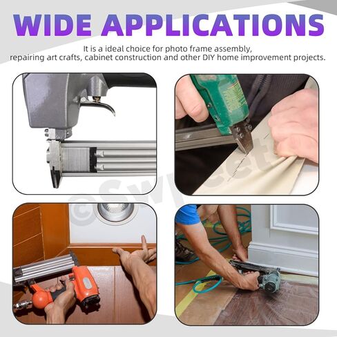 Swpeet 1609 عدد 4 مقاسات K413 K419 K425 F15 18 مقياس فولاذي تقريبًا 1/4 بوصة × 1/2 بوصة/3/4 بوصة/1 بوصة دبابيس تاج ضيقة فضية وأظافر براد (5/8 بوصة)، لمسة نهائية مجلفنة للهواء المضغوط والكهربائي دباسة/براد بائع المسامير in Kuwait