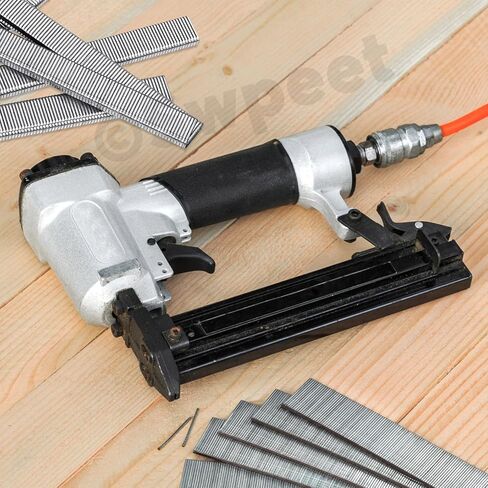 Swpeet 1609 عدد 4 مقاسات K413 K419 K425 F15 18 مقياس فولاذي تقريبًا 1/4 بوصة × 1/2 بوصة/3/4 بوصة/1 بوصة دبابيس تاج ضيقة فضية وأظافر براد (5/8 بوصة)، لمسة نهائية مجلفنة للهواء المضغوط والكهربائي دباسة/براد بائع المسامير in Kuwait