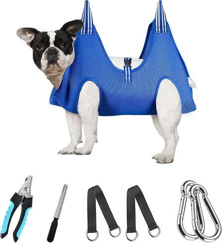 Pet Dog Grooming Hammock for Dogs & Cats, Dog Hammock for Grooming Dog Grooming Harness Bag with Nail Clippers Dog Sling Dog Hanging Harness for Nail Trimming (Medium Dog) in Saudi Arabia