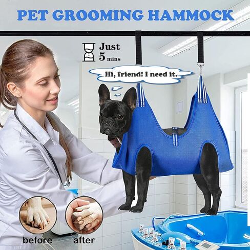 Pet Dog Grooming Hammock for Dogs & Cats, Dog Hammock for Grooming Dog Grooming Harness Bag with Nail Clippers Dog Sling Dog Hanging Harness for Nail Trimming (Medium Dog) in Saudi Arabia