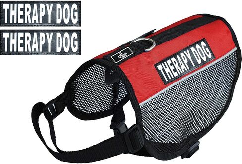 Therapy Dog mesh Vest Harness Cool Comfort Nylon for Dogs Small Medium Purchase Comes with 2 Reflective Therapy Dog Removable Patches. Please Measure Your Dog Before Ordering (Girth 21-24", Blue) in Saudi Arabia