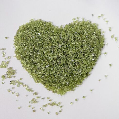 RECKSI 0.5lb Natural Crystal Chips Crushed Tumbled Quartz Pieces Bulk 1/2lb Reiki Mini Stones, Peridot in Kuwait