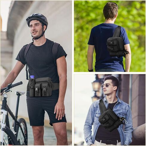 Huntvp Tactical Waist Pack Pouch With Water Bottle Pocket Holder Waterproof Molle Fanny Hip Belt Bag in Saudi Arabia
