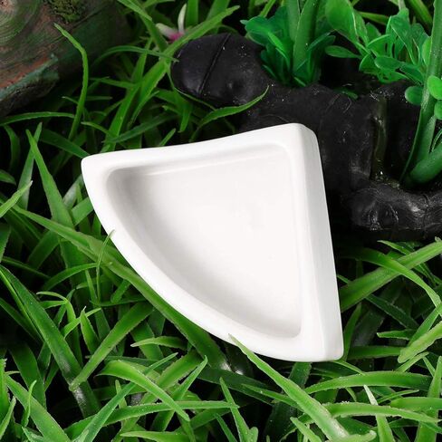 أطباق مياه طعام الزواحف من ibasenice، أطباق سيراميك طعام الحيوانات الصغيرة، طبق دودة طبق سيراميك، وعاء طعام ليوبارد جيكو (مثلث متوسط، قطعتان) in Kuwait