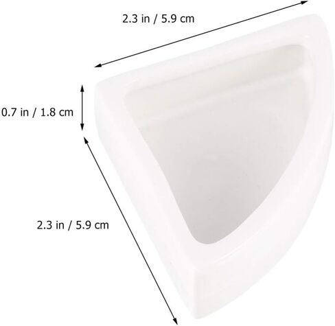 أطباق مياه طعام الزواحف من ibasenice، أطباق سيراميك طعام الحيوانات الصغيرة، طبق دودة طبق سيراميك، وعاء طعام ليوبارد جيكو (مثلث متوسط، قطعتان) in Kuwait