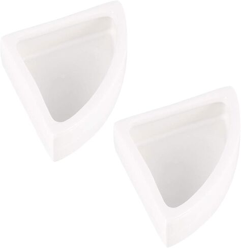 أطباق مياه طعام الزواحف من ibasenice، أطباق سيراميك طعام الحيوانات الصغيرة، طبق دودة طبق سيراميك، وعاء طعام ليوبارد جيكو (مثلث متوسط، قطعتان) in Kuwait