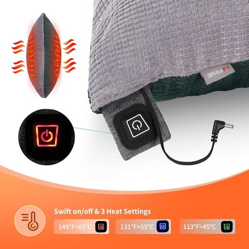 وسادة دعم الظهر للتدفئة مزدوجة الجوانب من فيرست إي، وسادة تدفئة 45 سم × 45 سم لتخفيف الألم وآلام الظهر والتشنجات والوسادة الكهربائية للبطن والرقبة والكتفين و3 إعدادات للحرارة وإعدادات المؤقت in Kuwait